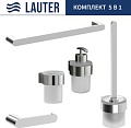Набор аксессуаров для ванной Lauter 21TS3018 + 21TS3020 + 21TS3012 + 21TS3005 + 21TS3022 (Chrome, 5 предметов)