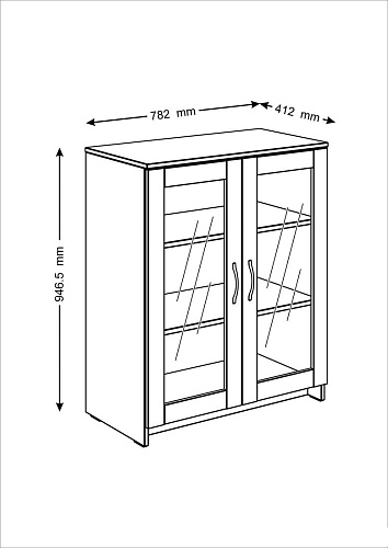 Тумба Mio Tesoro Сириус 2 двери со стеклом 78x95 2.02.03.360.3 (дуб сонома)