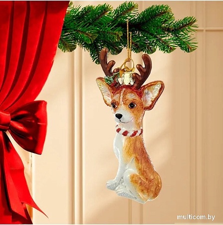 Елочная игрушка Kurt S. Adler Чихуахуа с рожками NB1261CH