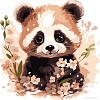 Рыжий кот Малыши-животные Панда в цветах Х-0637