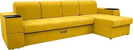 Сириус Лидер-13 с оттоманкой ППУ 330x165 (Eva 18 велюр желтый)