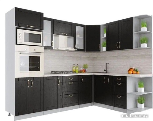 Готовая кухня Интерлиния Мила Крафт 1.88x2.6 правая (дуб английский)