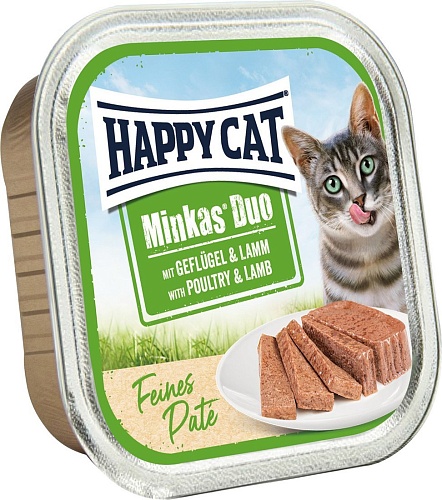 Пресервы Happy Cat Minkas Duo Паштет из птицы и ягненка 16х100 г
