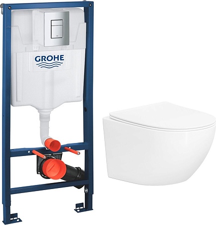 Унитаз подвесной Lauter Sulzdorf + GROHE Rapid SL 38772001 (белый с микролифтом)