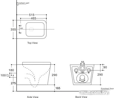 Унитаз Aquanet Rimless Tavr 2.0 W LX-1907