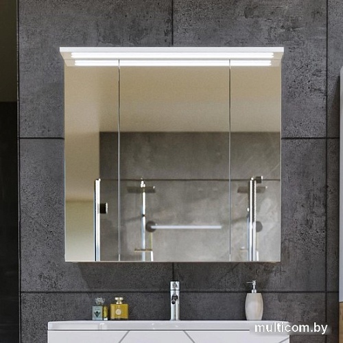 Бриклаер Шкаф с зеркалом Кристалл 75 (белый)