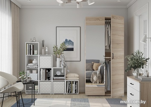 Шкаф распашной Горизонт 800 2х ств с полками (дуб сонома/дуб сонома)