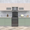Кухня Интерлиния Мила Матте 3.0 Б (слоновая кость/мята/травертин серый)