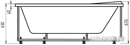 Ванна Aquatek Бетта 160x97R (с экраном)