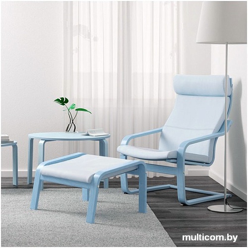 Интерьерное кресло Ikea Поэнг (березовый шпон/глосе светло-бежевый) 592.514.64