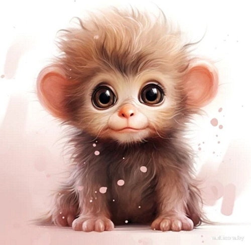 Рыжий кот Малыши-животные Маленькая обезьянка Х-0642