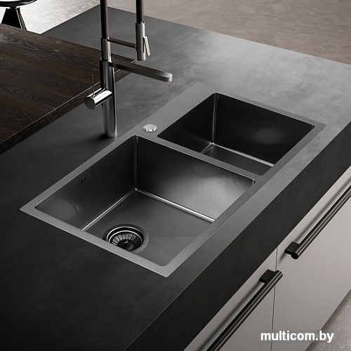 Кухонная мойка Melana ProfLine S8045HB (сатин графит, глубина чаши 22 см, сталь 3 мм)