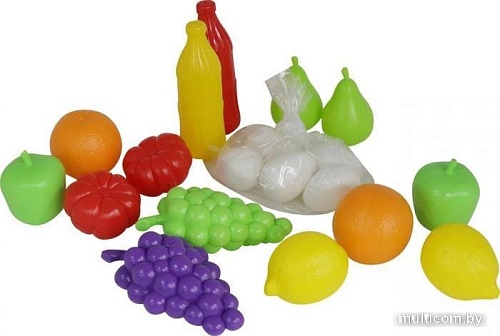 Набор игрушечных продуктов Полесье Набор продуктов №6 47014 (19 эл., в сеточке)