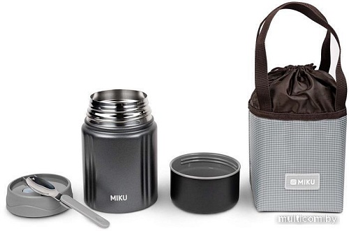 Термос для еды Miku 780 мл (темно-серый)