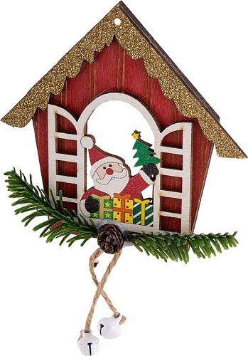 Елочная игрушка Волшебная страна Санта в окне SYMZPA-4423152