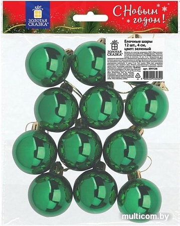 Елочная игрушка Золотая сказка зеленый 591126 12 шт