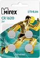 Элементы питания Mirex CR1620 Mirex литиевая блистер 4 шт. 23702-CR1620-E4
