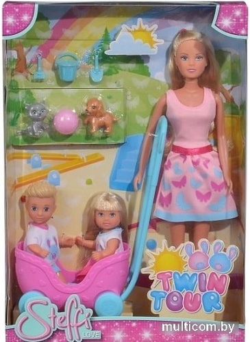 Кукла Simba Steffi Love Штеффи Эви и Тимми Прогулка двойни 5733229