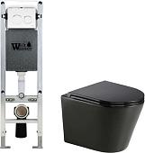 Унитаз подвесной WeltWasser Amberg 350 ST + Salzbach 043 MT-BL + Amberg RD-WT (черный матовый)
