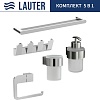 Набор аксессуаров для ванной Lauter 21TS3018 + 21TS3020 + 21TS3008 + 21TS3014 + 21TS3001 (Chrome, 5 предметов)