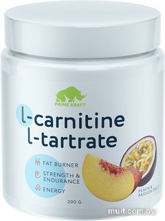 Аминокислоты Prime Kraft L-карнитин L-Tartrate (200г, персик/маракуйя)