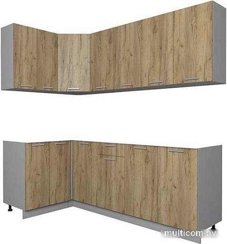 Интерлиния Мила Лайт 1.2x2.2 без столешницы (дуб золотой/дуб золотой)