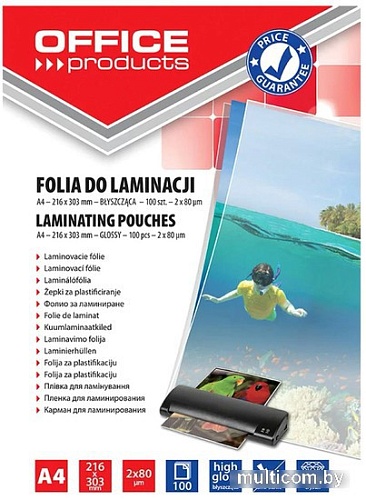 Пленка для ламинирования Office Products А4 80 мкм 20325415-90 (100 шт, прозрачный)