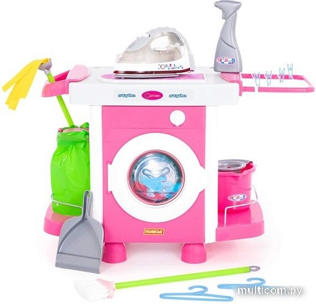 Комплект бытовой техники игрушечный Полесье Carmen №6 с аксессуарами и утюжком 48110