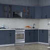 Готовая кухня Интерлиния Тренд 1.7x3.3 правая (индиго/индиго/опал светлый)
