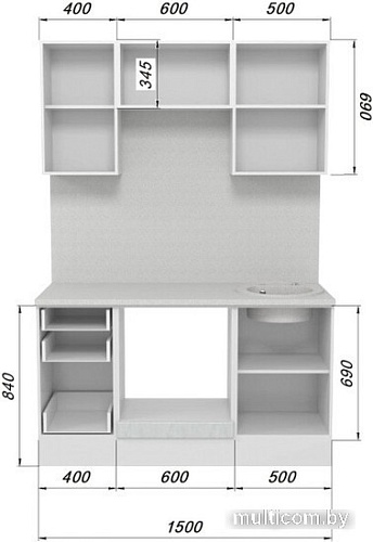 Шкаф напольный Горизонт Ева 50 (мокко софт)