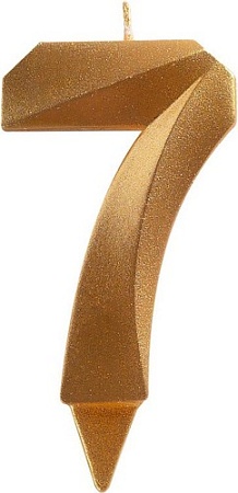 Свеча для торта Мультидом Грань Цифра 7 МС5-17 (золото)