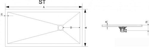 Душевой поддон RGW ST-0117W 110x70