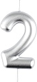 Свеча для торта Meshu Цифра 2 MS_59716 (серебристый)