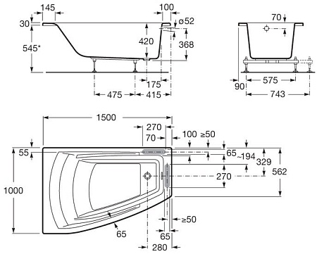 Ванна Roca Hall 150x100 [248164000]