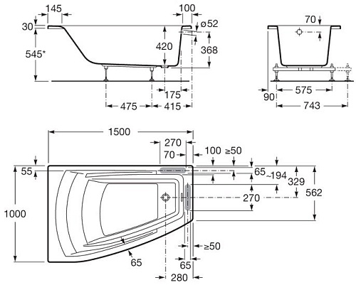 Ванна Roca Hall 150x100 [248164000]