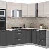 Готовая кухня Интерлиния Мила Лайт 1.88x2.6 правая (вудлайн кремовый/антрацит/малага)