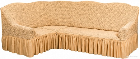Чехол для дивана Софатэкс Люкс ПО-2 Венеция с оборкой (кофе с молоком)