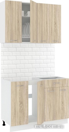 Готовая кухня Кортекс-мебель Корнелия Лира-лайт км.02458 1.1 м без столешницы (дуб сонома)