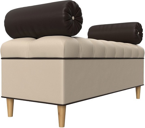 Банкетка Лига диванов Глория 29278 (экокожа бежевый/коричневый/коричневый)