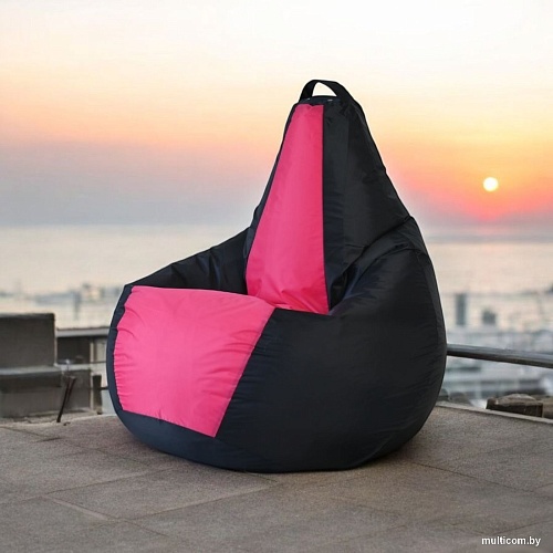 Кресло-мешок Mio Tesoro Груша Kombo XXL GF-130x85-CHF (черный/фуксия)