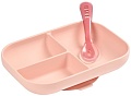 Beaba Set Repas Silicone Avec Ventouse Rose 913456