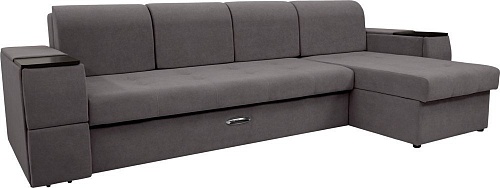 Сириус Лидер-13 с оттоманкой НПБ 330x165 (Eva 24 велюр темно-серый)