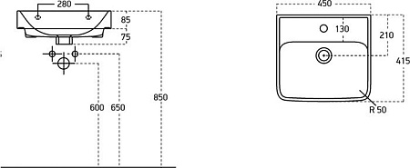 Умывальник Lemark Neon 45 551346