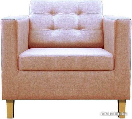 Интерьерное кресло Brioli Дилли клетка Д (рогожка, J11 розовый/светлые ножки)