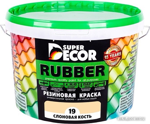 Краска Super Decor Rubber 3 кг (№19 слоновая кость)