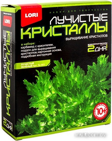 Набор для опытов Lori Лучистые кристаллы. Зеленый кристалл Лк-003