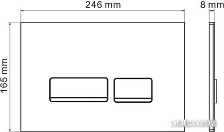 Унитаз подвесной Roxen Antares Bidet в комплекте с инсталляцией StounFix Slim 6 в 1 962866 (кнопка: белое стекло)