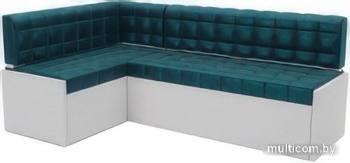 Угловой диван Мебель-АРС Ганновер левый 178x82x103 (сине-зеленый Star Velvet 43 Black Green)