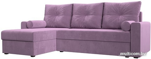 Угловой диван Mio Tesoro Верона лайт левый (микровельвет, сиреневый)