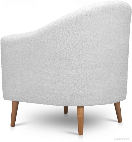 Интерьерное кресло Mio Tesoro Арти (барашки Eskimo 01/натуральное дерево)